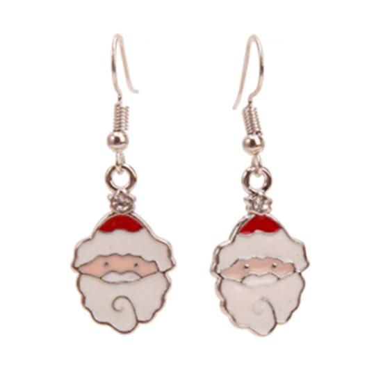 1 Pair Christmas Earrings Santa Claus Wreath Accessory Deer Socks Dangle Earrings for Christmas