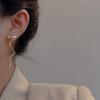 Asymmetrical zircon love fringed earrings metal style high-end earrings niche light luxury fashion earrings women