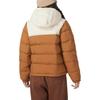 Columbia Omni-Heat Logo Pattern Color Block Zipper Hooded Warm Puffer Jacket Women outerwear White Brown WR9464-224