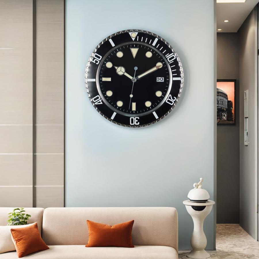 Europäischer Stil Minimalistische Und Modische Quarzuhr, Metall Moderne Leuchtende Wanduhr, Wohnzimmer Dekoration, Kreative