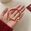 Vintage Fortune Peace Buckle Woven Red Rope Bracelet For Women