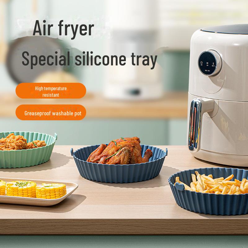 Silicone Air Fryer Baking Mat and Round Tray