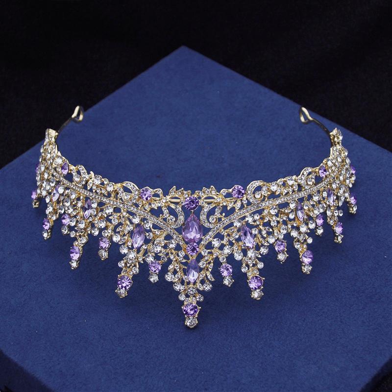 Gorgeous Crystal Crown Headbands Royal Queen Tiaras Birthday Party Wedding Hair Jewelry Bridal Diadem Princess Headdress Bride