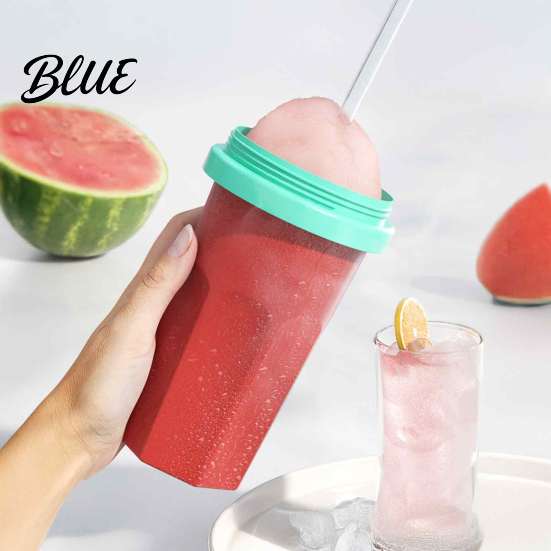 Eenvoudige Bediening Slushy Maker Zelfgemaakte Slushie Beker Vriezer Knijpbeker voor IJsdrankjes Voedselkwaliteit BPA-vrij Siliconen Smoothie Sap Frisdrank Herbruikbaar