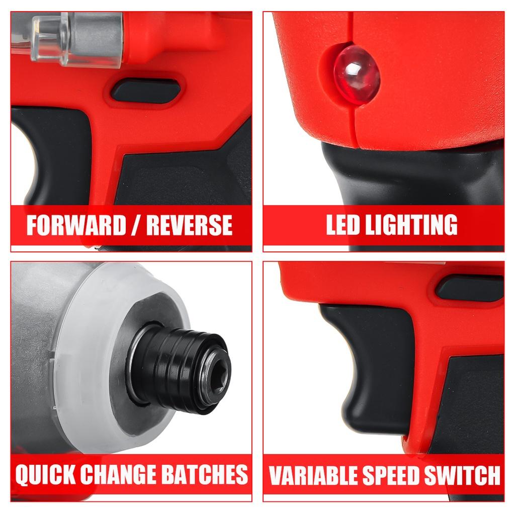 588VF 0-6200 RPM Cordless Brushless Electric Screwdriver Screwdriver Impact Drill Rechargeable Driver Impact Driver Power Tools