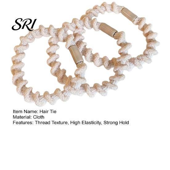 Soft Elastic Hair Rope 3Pcs Women Ties Thread Texture High Elasticity Bands No Scalp Irritation Ponytail Holder Versatile Accessories Band