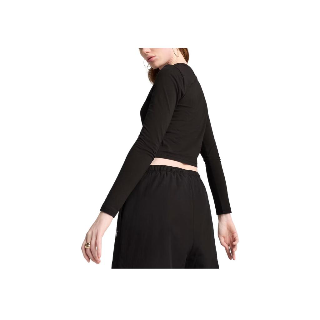 Puma Ess Wardrobe Comfortable Soft Breathable Long Sleeve T-Shirt Women Tops Black 629761-01