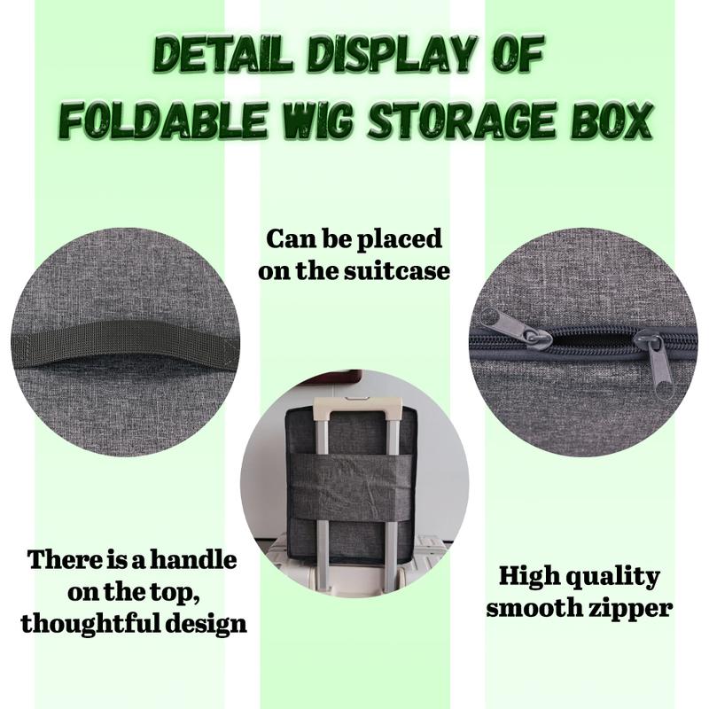 Dust-Proof Wig Display Box For Salon Hand Carry Bag For Hair Toupee Wigs M Size For Long Hair Short Hair Plussign Wig Bag