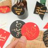 50PCS Gold Stamping Paper Gift Tags Thank You Hang Label Christmas Box Decor Black Red White Birthday Party Supplies DIY Access