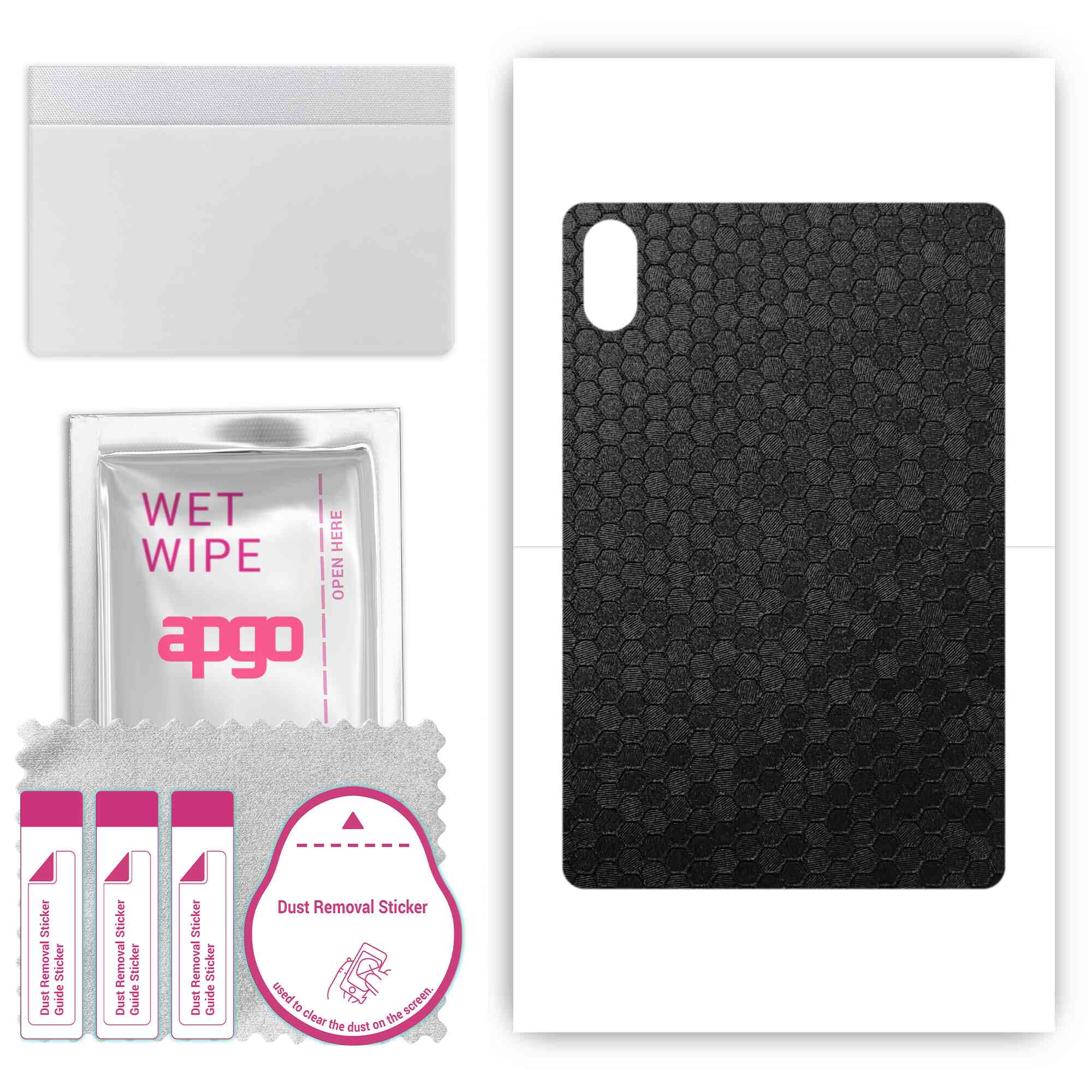 

apgo skin sticker film foil vinyl for the BACK compatible with Honor Pad V7 PRO WiFi, scratch-resistant, easy to install - Black Honeycomb