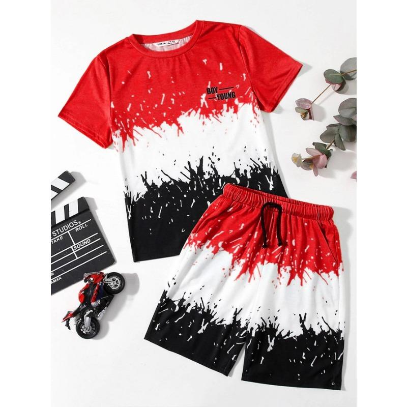 

Мужской комплект из 2 предметов: футболка с круглым вырезом, короткими рукавами и шорты, легкий и дышащий, мягкий 2XL