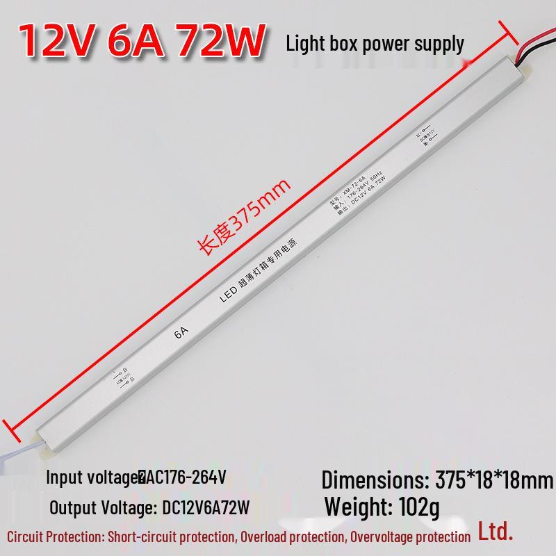 LED Ultra-Thin Fabric Light Box Switchable Power Supply, 12V/24V, Long Strip, 60W to 400W