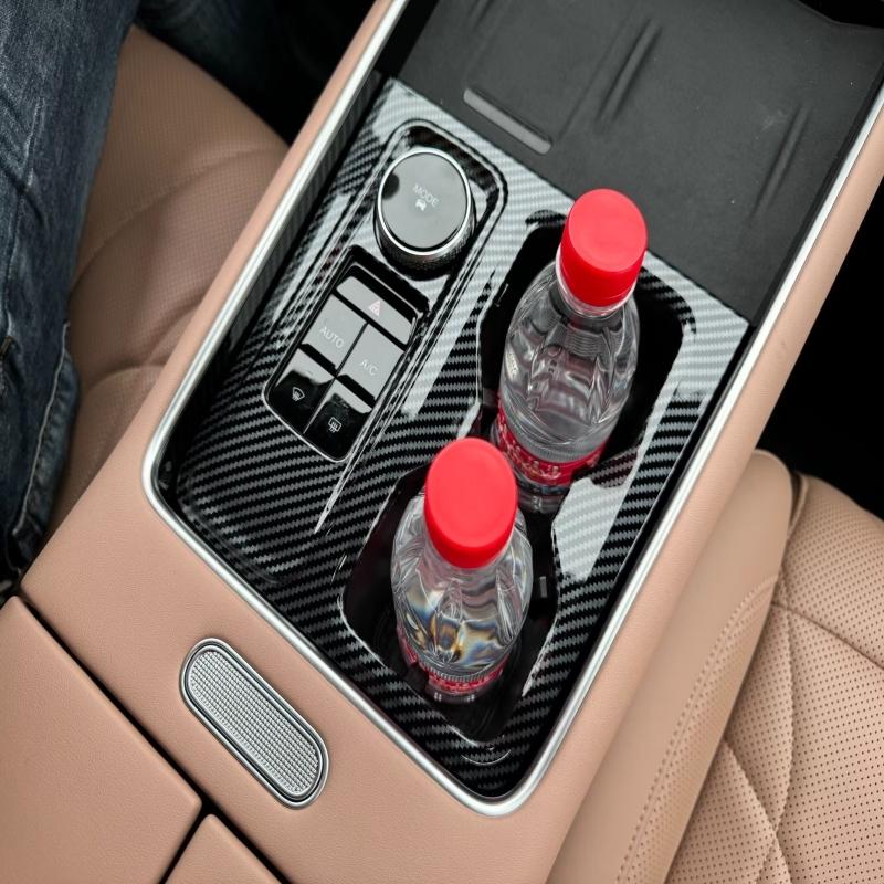 LHD For Chery Tiggo 9 2024 2025  ABS carbonfiber center conlose gear shift panle Storage water cup Cover interior Accessories
