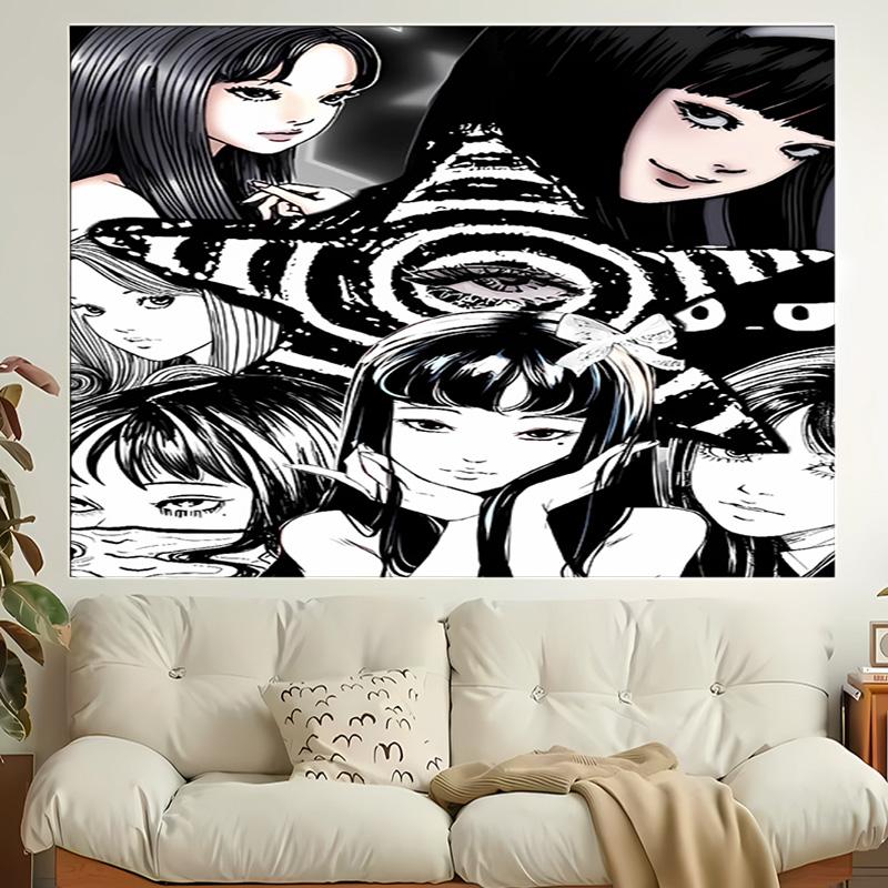 1pc Thriller Manga Junji Ito Tomie1 Tapestry, Living Room, Bedroom, Office, Party Decor, Ideal Festive Gift