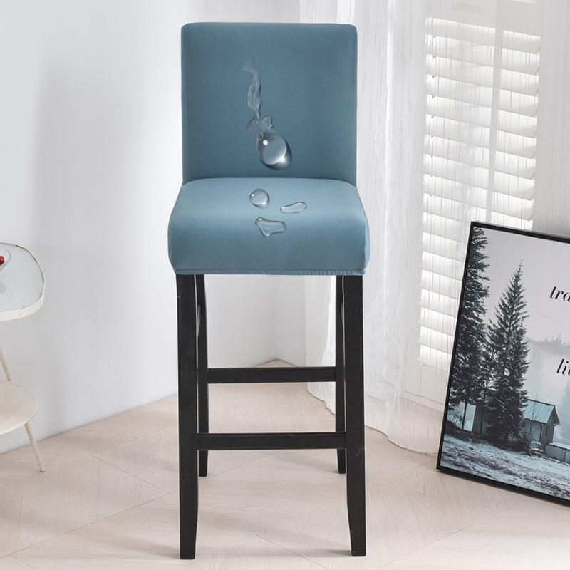Waterproof Short Back Bar Chair Cover Solid color Stretch Swivel Chair Cover Stretch Small Size Bar Stool Seat Covers for Hotel Banquet Dinin