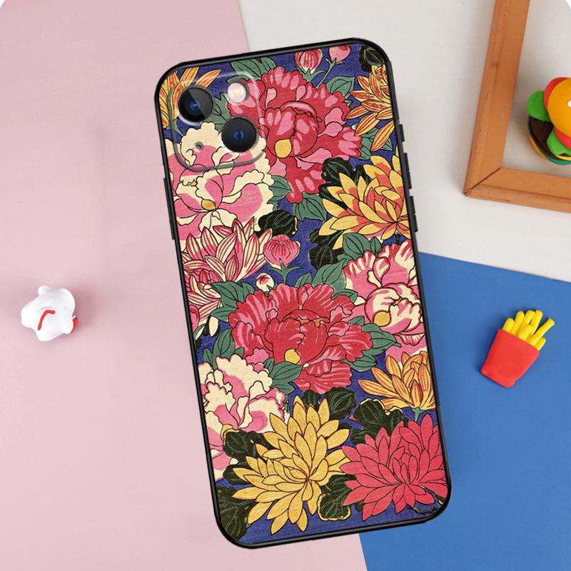 Chrysanthemum Phone Case For iPhone 16 Pro Max 11 12 13 14 15 Pro Max Mini XR 16e 15 16 Plus Cover Shell