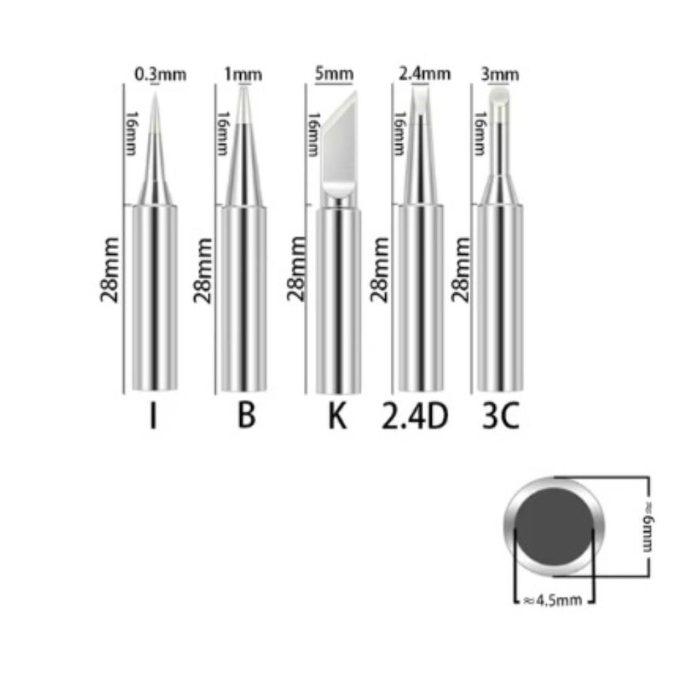 

Inside Hot Soldering Iron Head Set 5 Pieces Set Soldering Iron Tip DIY Soldering срібний