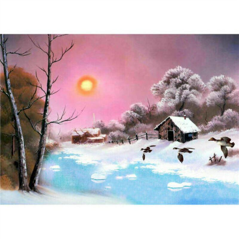 Buy 5D DIY Full Drill Round Diamond Painting " Winter "Cross Stitch ...