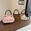 Cute and Cute Girl Contrasting Color Portable Small Bag New Fashionable Versatile Messenger Bag Cartoon Cat Small Bag
