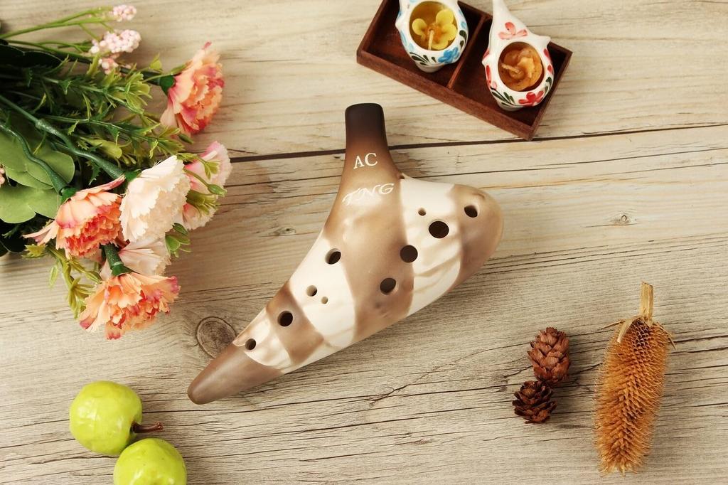 TNG Unglazed Ocarina [Single 12-Hole Alto C Key] (Includes Case) Ocarina Wind Instrument High Temperature