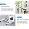 Portable Wing-Type Storage Airer Floor-standing Three-tier Stainless Steel Clothes Hanger Foldable Clothes Drying Rack