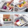 2.4 Gal(9L) Collapsible Dish Basin with Drain Plug,Space Saving Multiuse Foldable Sink Tub,Dishpan,Kitchen Sink for Camping,Vegetable Washing