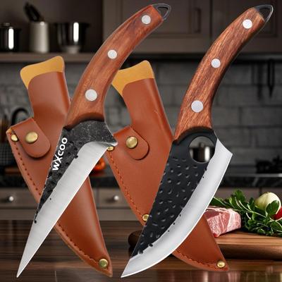 Forged Boning Knife Professional Kitchen Knives Chef Knife Stainless Steel Meat Cleaver Fish Knife Cooking Tool with Cover