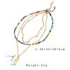 2 Pcs/set Women's Necklace Bohemian Style Multi-layer Color Seedbead Metal Pendant Necklace