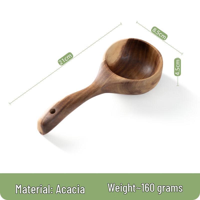 Acacia Wood Multi-Purpose Ladle with Bamboo Knot Handle