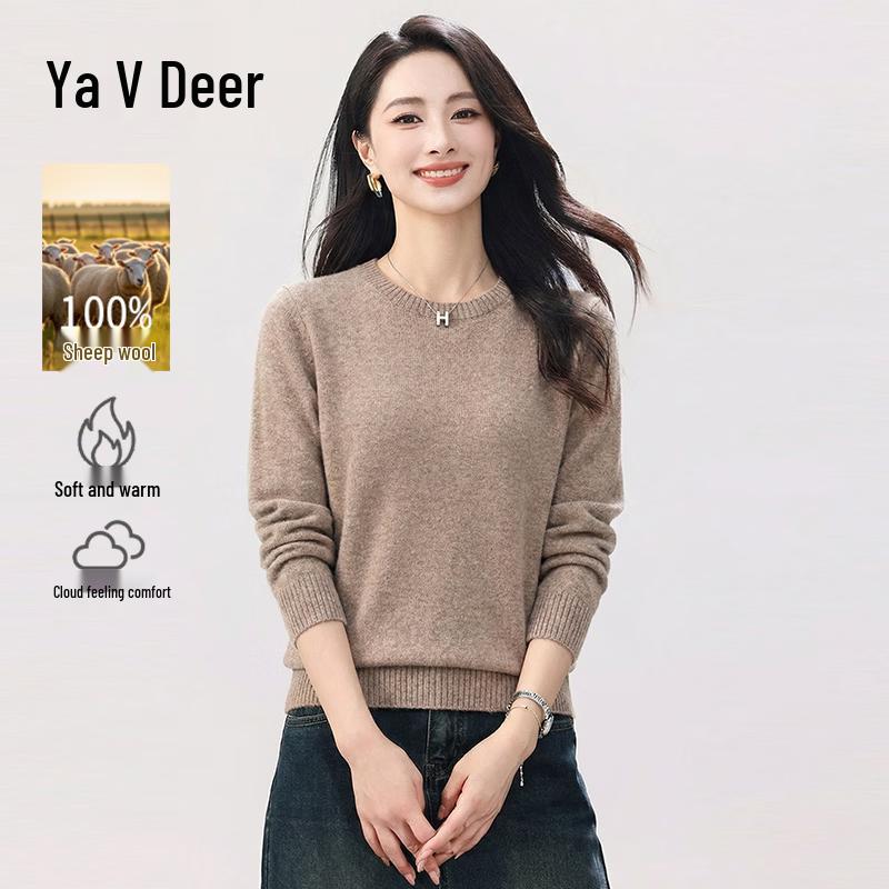 Yalu Women s 100% Lambswool Round Neck Sweater XL