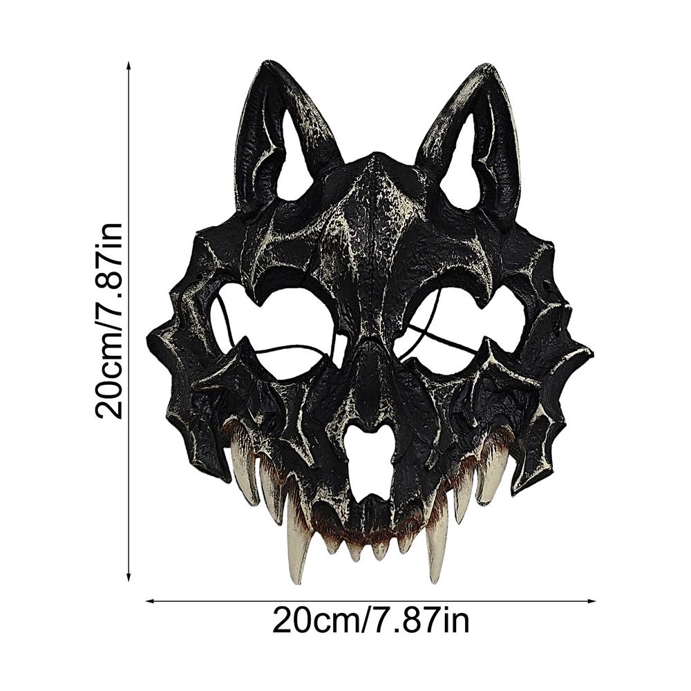Wolf Skull Head Masque Realistic Spooky Headgear Horror Halloween Cosplay Props For Kids Adults Holiday School Festivals Haunted