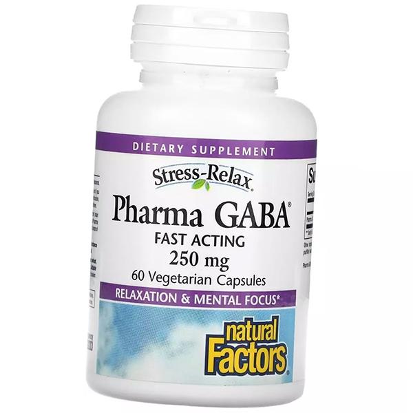 Gamma-aminobutyric Acid, Stress Relax Pharma GABA 250, Natural Factors 60 Veg Caps (72406016)