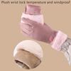 Winter Women'S Warm Gloves Have Windproof And Cold Resistant Properties, Thick Fur Lining, And Touch Screen Gloves