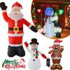 Christmas Inflatable Snowman Blow Up Outdoor Garden LED Snowman Santa Claus Christmas Doll Decoration Ornament 1.4/1.5M/2.4M
