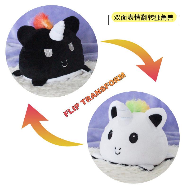 Cute Flip Unicorn Doll Plush Toy Double-Sided Flip Unicorn Doll Children'S Soothing Doll
