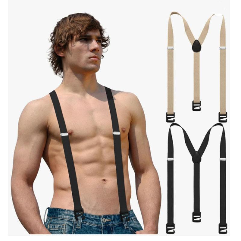 2.5Cm Width Men'S Suspenders  Creative 3 Hooks Suspenders Man Pants Casual Mens Trouser Suspenders  Adjustable Brace
