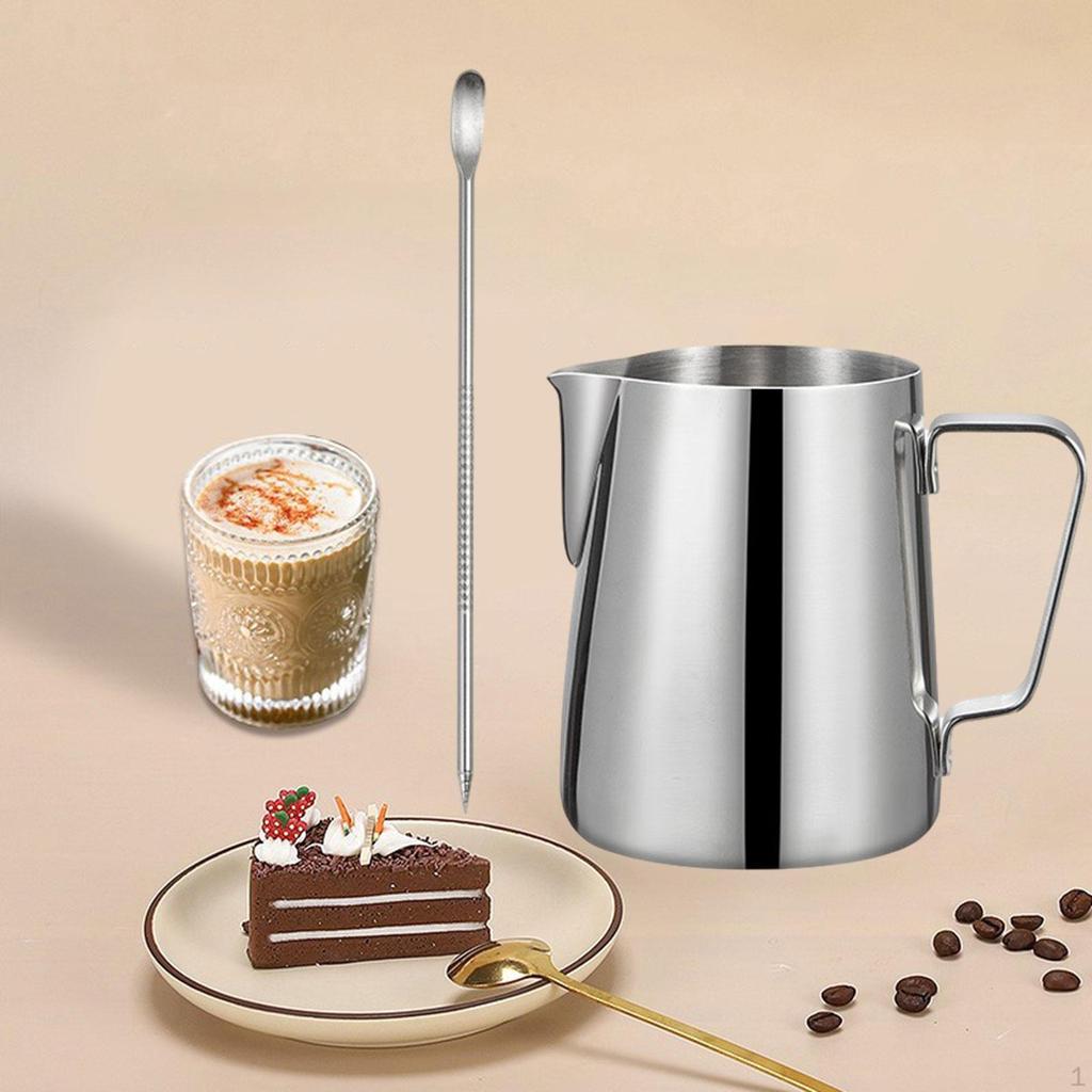 12/350ml Milk Frothing Pitcher Espresso Coffee Steaming Decorative Art Pen Stainless Steel