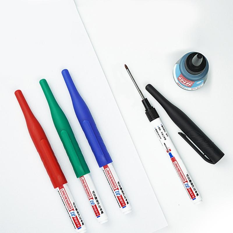 4x/Set Deep Reach Markers 32mm Long Nose Marker Waterproof Deep Hole Marker Pens