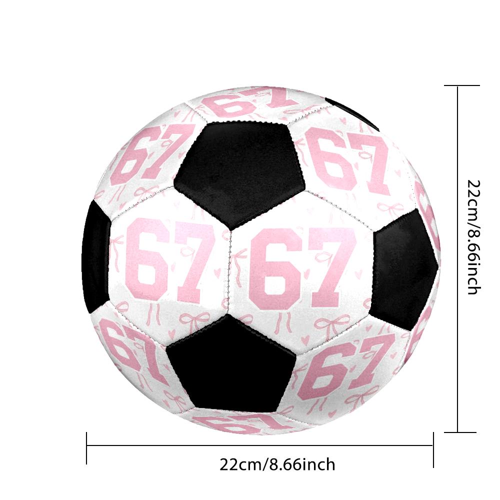 Six and Seventeen Indoor Soccer Ball Colorful Machine Stitched PVC Size 5 Team Training Competition Ready Durable High-Bounce Cool Sports Gift