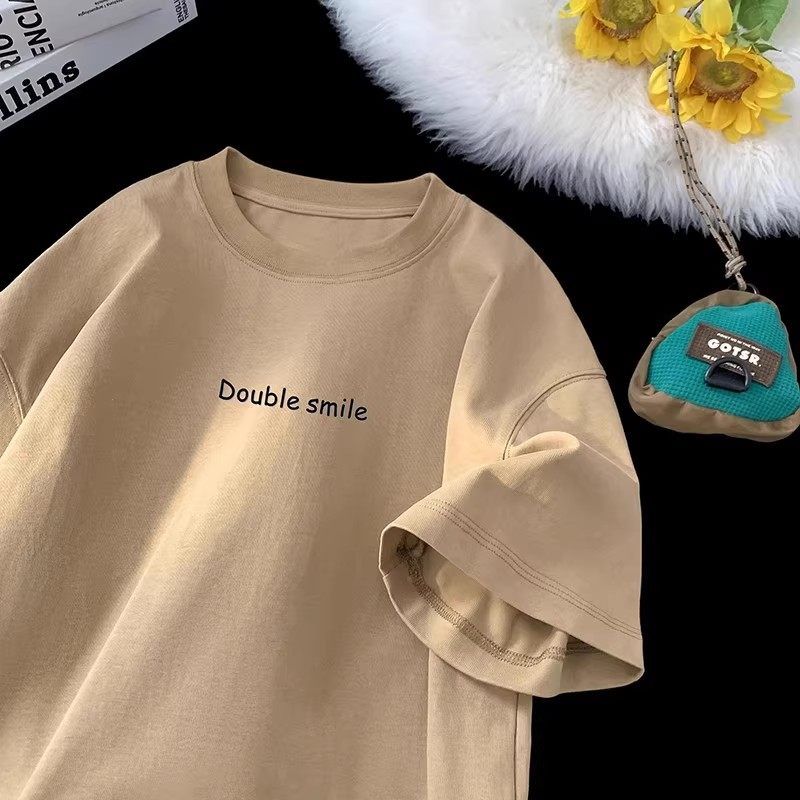 Dopamine Print T-Shirt for Men, Spring American Style Cleanfit Trendy Brand Short-Sleeve High Street Versatile Couple Casual Top