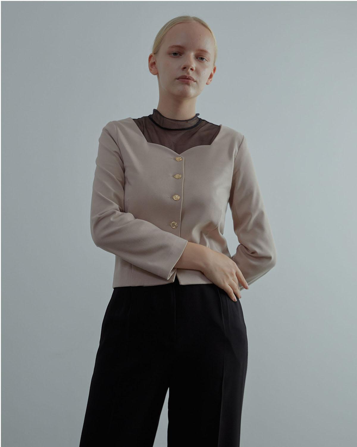 Salon De Seoul Amelia Blouse Jacket - Pink Ivory Pink Ivory/1 Size