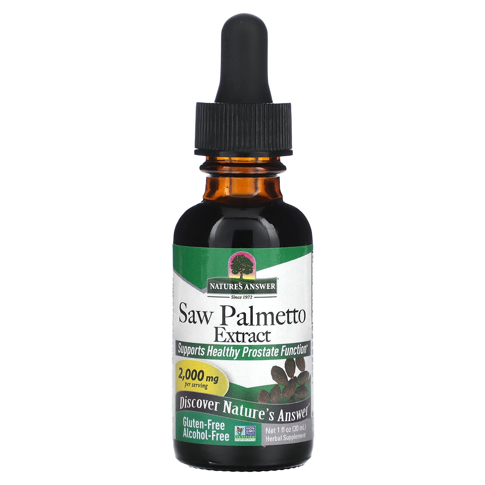 

Nature s Answer, Екстракт Saw Palmetto, безалкогольний, 2000 мг, 1 рідка унція (30 мл) (1000 мг на мл)
