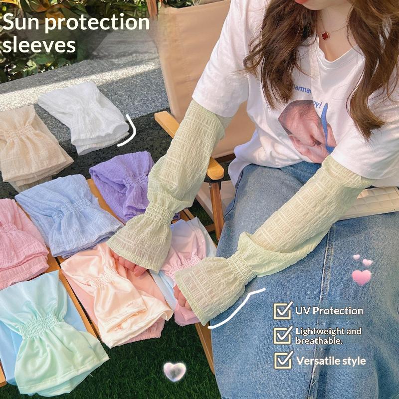 New Summer Fashionable Ice Silk Sun Protection Arm Sleeves Gradient Breathable Loose Fit Korean Style Outdoor Travel Ice Sleeves