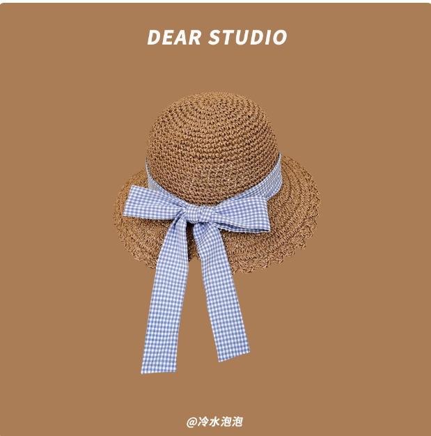 Daisy Raffia Woven Empty Top Hat Children Summer Outdoor Seaside Vacation Sunshade Sun Protection Straw Hat