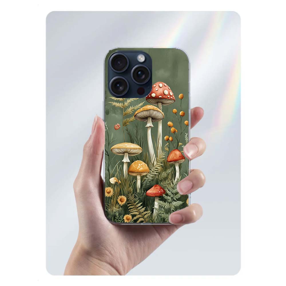 Colorful Mushroom Clear Phone Case For Iphone 17 Air 16 Pro Max 15 Pro 14 Plus 17E 16E 11 13 12 Mini Cover Cases Fundas Cell TPU