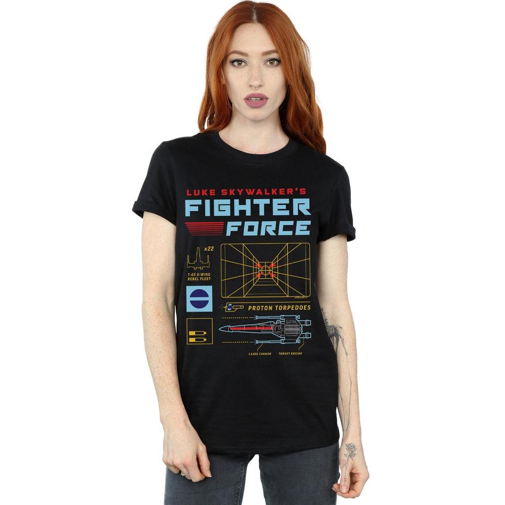 Star Wars Womens/Ladies Luke Skywalker´s Fighter Force Cotton Boyfriend T-Shirt