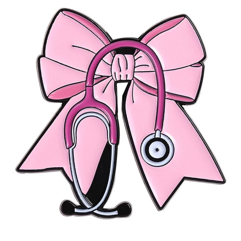 Charming Nurse Doctor Badge Pin Cartoon Wellness Tool Design Strong Metal Brooch Accessory For Uniforms Apparel