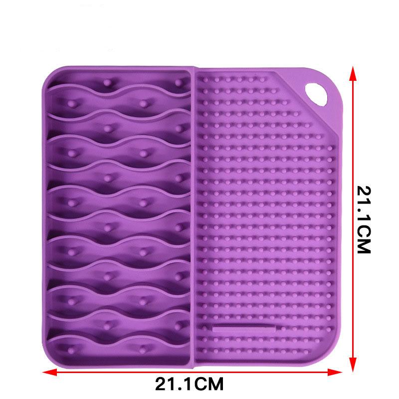 

Коврик для лизания собак Slow Food с присоской, силиконовая кормушка для дрессировки домашних животных, успокаивающая и снимающая беспокойство фиолетовый