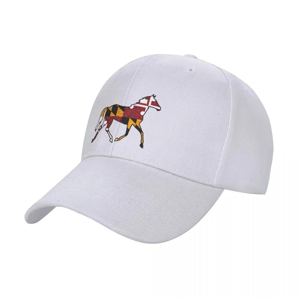 Maryland Flag Horse Baseball Cap Streetwear Mountaineering Designer Cap Funny Hats Womens Beach Outlet Unisexs