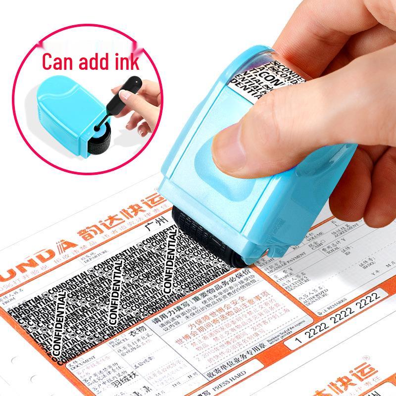 Privacy Seal Roller Stamp: Jumbled Code Address Protection Pen